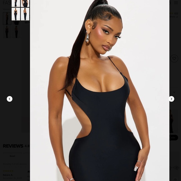 FashionNova Evelina Form Double Lined Maxi Dress - Black - Picture 2 of 5